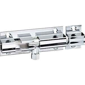 Alberts Perno Grendel con pomo de latón niquelado pulido placa 63 x 26 mm Ø perno 7,3 mm Alberts Perno Grendel con pomo de latón niquelado pulido placa 63 x 26 mm Ø perno 7,3 mm