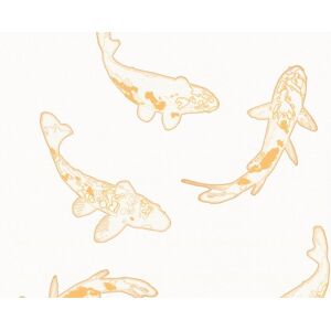 A.S. Création papel pintado Wallness crema naranja blanco 10,05 m x 0,53 m A.S. Création papel pintado Wallness crema naranja blanco 10,05 m x 0,53 m