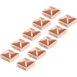Alberts Tapas para postes de madera, forma plana, cobre, 70 x 70 mm, juego de 10 unidades Alberts Tapas para postes de madera, forma plana, cobre, 70 x 70 mm, juego de 10 unidades