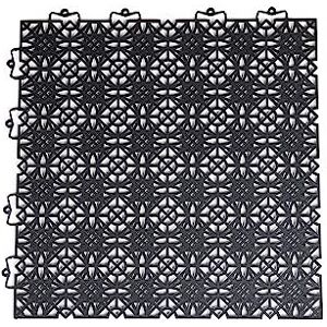 andiamo Baldosa de plástico, para jardín, Patio, balcón, Interior y Exterior, Permeable al Agua, Resistente a la Intemperie, Duradera, 38 x 38 cm, Juego de 14 baldosas de 2 m², Color Negro andiamo Baldosa de plástico, para jardín, Patio, balcón, Interior y Exterior, Permeable al Agua, Resistente a la Intemperie, Duradera, 38 x 38 cm, Juego de 14 baldosas de 2 m², Color Negro