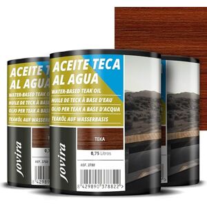 JOVIRA PINTURAS 2,25 L Aceite Teca al Agua, Protección y restauración de la madera Teca en intemperie (3X750 Mililitros, Teca) E-26-3 JOVIRA PINTURAS 2,25 L Aceite Teca al Agua, Protección y restauración de la madera Teca en intemperie (3X750 Mililitros, Teca) E-26-3