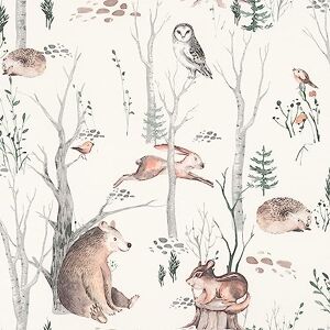 Rasch Papel pintado con animales del bosque en color beige, marrón y verde; papel pintado para habitación infantil – 10,05 m x 0,53 m (largo x ancho) Rasch Papel pintado con animales del bosque en color beige, marrón y verde; papel pintado para habitación infantil – 10,05 m x 0,53 m (largo x ancho)