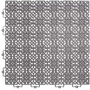 andiamo Set de baldosas de plástico para suelo, 38 x 38 cm, 7 unidades, 1 m², color gris andiamo Set de baldosas de plástico para suelo, 38 x 38 cm, 7 unidades, 1 m², color gris