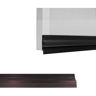 Amig Burlete Adhesivo Modelo 4 Aislante de PVC Semirrígido para Puertas Protección contra Corrientes y Polvo Fácil Instalación, Negro, 1m, Imitación de Madera Amig Burlete Adhesivo Modelo 4 Aislante de PVC Semirrígido para Puertas Protección contra Corrientes y Polvo Fácil Instalación, Negro, 1m, Imitación de Madera