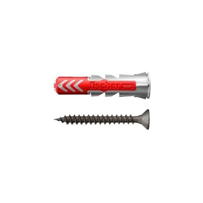 fischer DuoPower 6 x 30 S con tornillos galvanizados negros de diseño industrial, tacos universales 2K para hormigón, piedra maciza, piedra perforada y placas de yeso, 50 tacos + 50 tornillos fischer DuoPower 6 x 30 S con tornillos galvanizados negros de diseño industrial, tacos universales 2K para hormigón, piedra maciza, piedra perforada y placas de yeso, 50 tacos + 50 tornillos