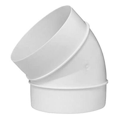 EUROPLAST Ø 125mm Codo de 45 Grados Conector para Tubos Redondos de Ventilación Tubo/Conducto de Ventilación Plástico PVC EUROPLAST Ø 125mm Codo de 45 Grados Conector para Tubos Redondos de Ventilación Tubo/Conducto de Ventilación Plástico PVC