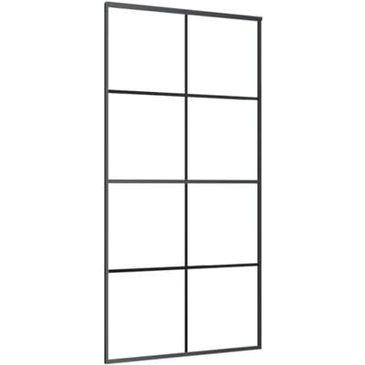 vidaXL Puerta corredera aluminio y ESG vidrio negra 102,5x205 cm vidaXL Puerta corredera aluminio y ESG vidrio negra 102,5x205 cm