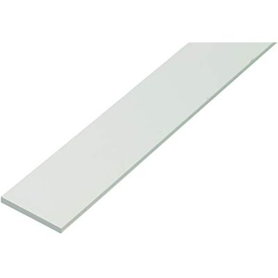 Alberts Perfil lleno plano, Plástico, blanco, 1000 x 20 x 2 mm Alberts Perfil lleno plano, Plástico, blanco, 1000 x 20 x 2 mm