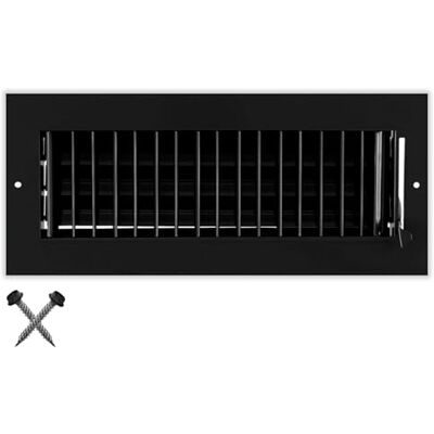 HVAC Premium Difusor de Suministro de Aire Ajustable de 10 x 4 Pulgadas, Cubierta de ventilación de HVAC para Pared Lateral o Techo, Rejilla de Rejilla de Alto Flujo de Aire, Color Negro [Dimensiones Exteriores: HVAC Premium Difusor de Suministro de Aire Ajustable de 10 x 4 Pulgadas, Cubierta de ventilación de HVAC para Pared Lateral o Techo, Rejilla de Rejilla de Alto Flujo de Aire, Color Negro [Dimensiones Exteriores: