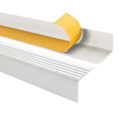 Garmin Perfil de Borde de Escalera PVC 50x42 mm Blanco, 200 cm Garmin Perfil de Borde de Escalera PVC 50x42 mm Blanco, 200 cm