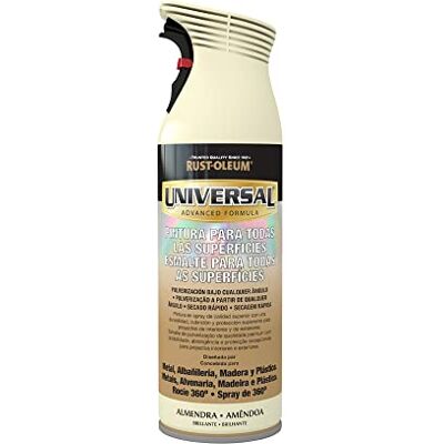 Rust-Oleum Universal pintura multisuperficie en spray Brillante Almendra 400 ml Rust-Oleum Universal pintura multisuperficie en spray Brillante Almendra 400 ml