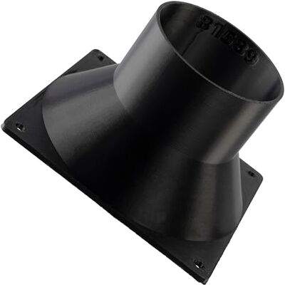 AERZETIX Adaptador Cuadrado-Redondo de Flujo de Aire para conducto de ventilación 120x120 mm Ø73 mm en plástico ABS AERZETIX Adaptador Cuadrado-Redondo de Flujo de Aire para conducto de ventilación 120x120 mm Ø73 mm en plástico ABS