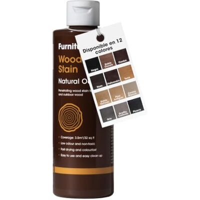 Furniture Clinic Tinte para madera (roble natural) Secado rápido, altamente concentrado y fácil de aplicar Tinte para toda la madera de interior y exterior 250 ml Furniture Clinic Tinte para madera (roble natural) Secado rápido, altamente concentrado y fácil de aplicar Tinte para toda la madera de interior y exterior 250 ml