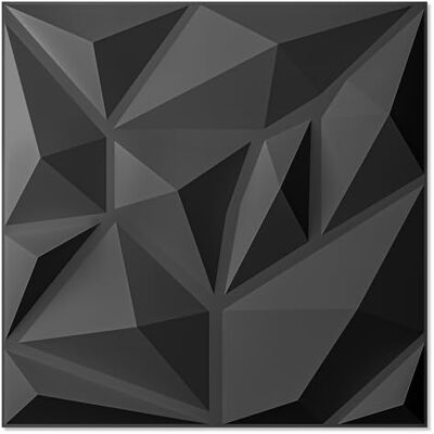 Art3d Paneles 3D Diamante Negro Mate Art3d Paneles 3D Diamante Negro Mate