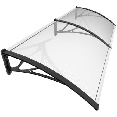 VOUNOT ® Marquesinas Exterior para Puertas y Ventanas, 200 x 80 cm Tejadillo de Protección, Toldo Cubierta de Policarbonato en Jardín, Negro VOUNOT ® Marquesinas Exterior para Puertas y Ventanas, 200 x 80 cm Tejadillo de Protección, Toldo Cubierta de Policarbonato en Jardín, Negro