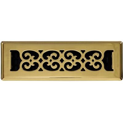 Decor Grates Decor rejillas 5,08 cm por 25,4 cm Scroll suelo registro Decor Grates Decor rejillas 5,08 cm por 25,4 cm Scroll suelo registro