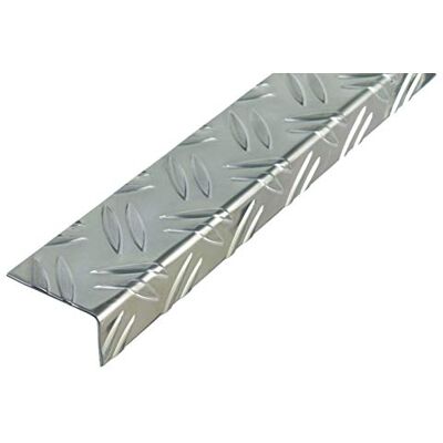Alberts Perfil de ángulo, Motivos estriados, Aluminio, expuesto, 1000 x 43,5 x 23,5 mm Alberts Perfil de ángulo, Motivos estriados, Aluminio, expuesto, 1000 x 43,5 x 23,5 mm