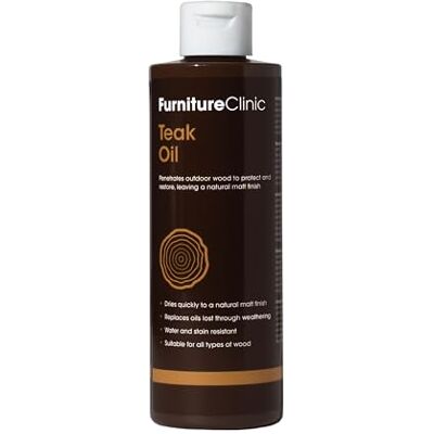 Furniture Clinic Abrillantador de teca – Se diluye y produce 1 litro – Restaura el color natural de la madera – Aumenta la absorción del aceite para teca – Para muebles de madera de exterior – 500 ml Furniture Clinic Abrillantador de teca – Se diluye y produce 1 litro – Restaura el color natural de la madera – Aumenta la absorción del aceite para teca – Para muebles de madera de exterior – 500 ml
