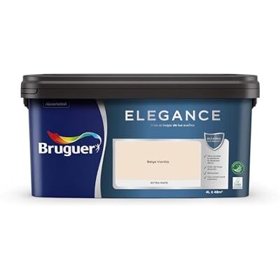 Bruguer ELEGANCE Pintura Monocapa ExtraMate, Paredes y Techos, Interior, Exterior protegido, Alta Durabilidad, UltraLavable, Resistente al Desgaste y Manchas Beige Vainilla 4L Bruguer ELEGANCE Pintura Monocapa ExtraMate, Paredes y Techos, Interior, Exterior protegido, Alta Durabilidad, UltraLavable, Resistente al Desgaste y Manchas Beige Vainilla 4L