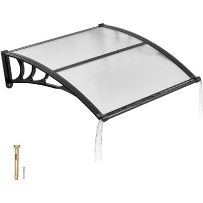 VEVOR Toldo para Puertas y Ventanas con Drenaje 101,7 x 96,5 cm, Tejadillo de Protección para Entrada con Soporte de ABS, Protección contra Lluvia, Toldo de Policarbonato para Porche, Transparente VEVOR Toldo para Puertas y Ventanas con Drenaje 101,7 x 96,5 cm, Tejadillo de Protección para Entrada con Soporte de ABS, Protección contra Lluvia, Toldo de Policarbonato para Porche, Transparente