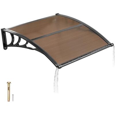 VEVOR Toldo para Puerta de Entrada Marquesina para Puerta Exterior de Policarbonato Toldo para Ventana Soporte de ABS Resistente UPF 50+ Protección contra Rayos UV (Marrón, 965 x 1017 x 275 mm) VEVOR Toldo para Puerta de Entrada Marquesina para Puerta Exterior de Policarbonato Toldo para Ventana Soporte de ABS Resistente UPF 50+ Protección contra Rayos UV (Marrón, 965 x 1017 x 275 mm)