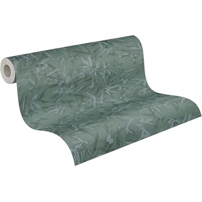 A.S. Création History of Art 2 Papel pintado no tejido floral, 10,05 m x 0,53 m, color verde metalizado A.S. Création History of Art 2 Papel pintado no tejido floral, 10,05 m x 0,53 m, color verde metalizado