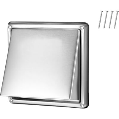 VEVOR Cubierta de Ventilación de Pared para Extractor Externo 97 mm, Cuadrada, Acero Inoxidable, con Mampara de Protección Integrada, para Casa, Baño, Garaje, Cocina y Sótano, 162 x 162 x 121 mm VEVOR Cubierta de Ventilación de Pared para Extractor Externo 97 mm, Cuadrada, Acero Inoxidable, con Mampara de Protección Integrada, para Casa, Baño, Garaje, Cocina y Sótano, 162 x 162 x 121 mm