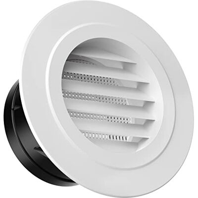 Hon&Guan Ø100 mm Rejilla de Ventilación Redonda, Rejilla de Ventilación de Plástico ABS Blanco, Rejilla de Extracción de Aire, con Mosquitera, para Garaje, Baño, Cocina, Secadora, Sótano Hon&Guan Ø100 mm Rejilla de Ventilación Redonda, Rejilla de Ventilación de Plástico ABS Blanco, Rejilla de Extracción de Aire, con Mosquitera, para Garaje, Baño, Cocina, Secadora, Sótano