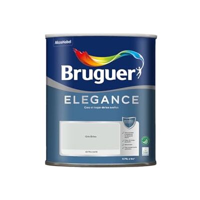 Bruguer ELEGANCE Pintura Monocapa ExtraMate, Paredes y Techos, Interior, Exterior protegido, Alta Durabilidad, UltraLavable, Resistente al Desgaste y Manchas Gris Brisa 750 ml Bruguer ELEGANCE Pintura Monocapa ExtraMate, Paredes y Techos, Interior, Exterior protegido, Alta Durabilidad, UltraLavable, Resistente al Desgaste y Manchas Gris Brisa 750 ml