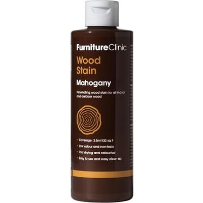 Furniture Clinic Tinte para madera (caoba) Secado rápido, altamente concentrado y fácil de aplicar Tinte para toda la madera de interior y exterior 250 ml Furniture Clinic Tinte para madera (caoba) Secado rápido, altamente concentrado y fácil de aplicar Tinte para toda la madera de interior y exterior 250 ml