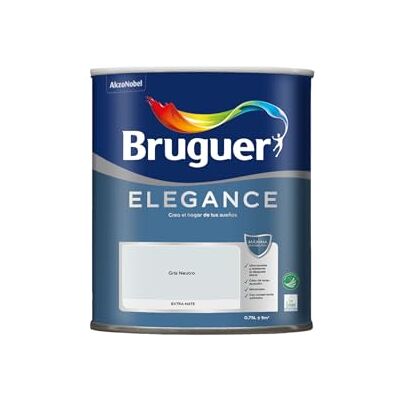 Bruguer ELEGANCE Pintura Monocapa ExtraMate, Paredes y Techos, Interior, Exterior protegido, Alta Durabilidad, UltraLavable, Resistente al Desgaste y Manchas Gris Neutro 750 ml Bruguer ELEGANCE Pintura Monocapa ExtraMate, Paredes y Techos, Interior, Exterior protegido, Alta Durabilidad, UltraLavable, Resistente al Desgaste y Manchas Gris Neutro 750 ml
