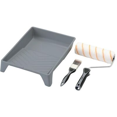 Draper Juego de rodillo y pincel de poliéster de pelo medio con agarre suave, incluye funda, bandeja y marco de 9 pulgadas y cepillo de 40 mm Draper Juego de rodillo y pincel de poliéster de pelo medio con agarre suave, incluye funda, bandeja y marco de 9 pulgadas y cepillo de 40 mm