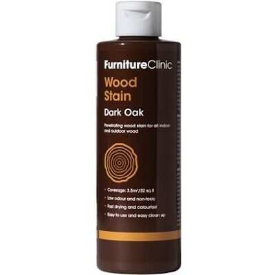 Furniture Clinic Tinte para madera (roble oscuro) Secado rápido, altamente concentrado y fácil de aplicar Tinte para toda la madera de interior y exterior 250 ml Furniture Clinic Tinte para madera (roble oscuro) Secado rápido, altamente concentrado y fácil de aplicar Tinte para toda la madera de interior y exterior 250 ml
