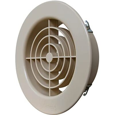 La Ventilazione TF10S Rejilla de ventilación redonda de plástico para empotrar, arena, diámetro de 128 mm La Ventilazione TF10S Rejilla de ventilación redonda de plástico para empotrar, arena, diámetro de 128 mm