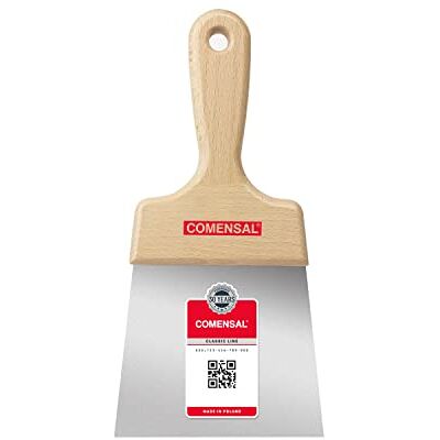 COMENSAL ® Espátula Americana Espátula de Emplastecer de Acero Inoxidable Espátula para Masilla Mango de Madera Made in EU 140 mm COMENSAL ® Espátula Americana Espátula de Emplastecer de Acero Inoxidable Espátula para Masilla Mango de Madera Made in EU 140 mm