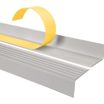 Garmin Perfil de Borde de Escalera PVC 40x25 mm Gris claro, 200 cm Garmin Perfil de Borde de Escalera PVC 40x25 mm Gris claro, 200 cm