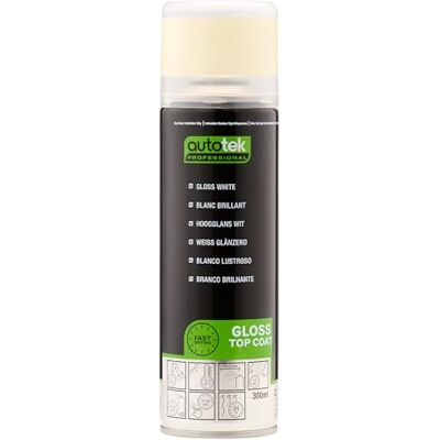 Autotek Professional High Gloss White Spray Paint, Aerosol Spray, 300 ml Autotek Professional High Gloss White Spray Paint, Aerosol Spray, 300 ml