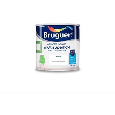 Bruguer Acrylic Multisuperficie Esmalte al agua Mate Blanco Permanente 250 ml Bruguer Acrylic Multisuperficie Esmalte al agua Mate Blanco Permanente 250 ml