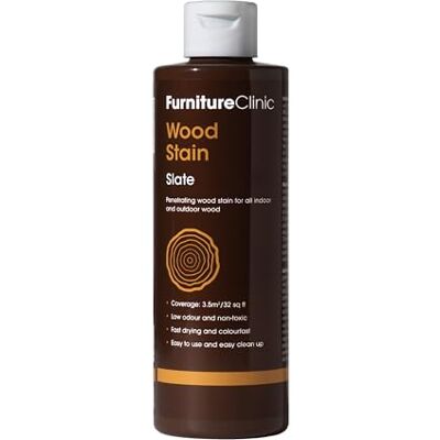Furniture Clinic Tinte para madera (pizarra) Secado rápido, altamente concentrado y fácil de aplicar Tinte para toda la madera de interior y exterior 250 ml Furniture Clinic Tinte para madera (pizarra) Secado rápido, altamente concentrado y fácil de aplicar Tinte para toda la madera de interior y exterior 250 ml