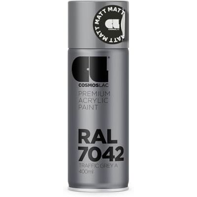 COSMOS LAC Spray Premium Acrylic Brillante Ral 400 Ml (RAL 7042 Gris tráfico A) COSMOS LAC Spray Premium Acrylic Brillante Ral 400 Ml (RAL 7042 Gris tráfico A)