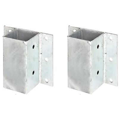 Alberts GAH- 208721 Soporte para postes para ladrillos en L y U o muros, para atornillar, galvanizado en caliente, 71 x 71 mm, 2 unidades Alberts GAH- 208721 Soporte para postes para ladrillos en L y U o muros, para atornillar, galvanizado en caliente, 71 x 71 mm, 2 unidades