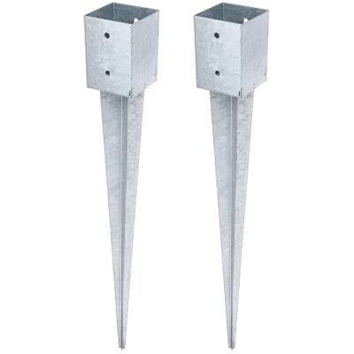 Alberts GAH- 211318 Soporte para postes de madera redondos o cuadrados, galvanizado en caliente, 101 x 101 mm, longitud total de 900 mm, juego de 2 Alberts GAH- 211318 Soporte para postes de madera redondos o cuadrados, galvanizado en caliente, 101 x 101 mm, longitud total de 900 mm, juego de 2