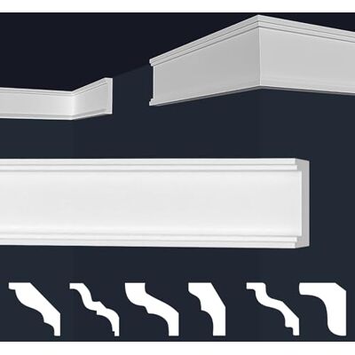 Marbet Design Molduras de XPS Poliestireno blanco Molduras de pared Perfil plano decorativas E-Molduras (20 metros / 10 tiras E-29) Marbet Design Molduras de XPS Poliestireno blanco Molduras de pared Perfil plano decorativas E-Molduras (20 metros / 10 tiras E-29)