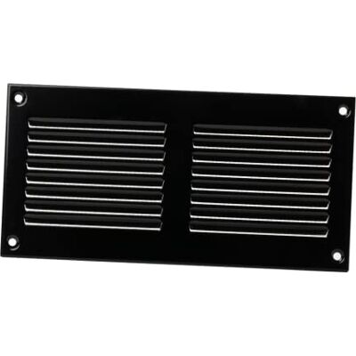 EUROPLAST 200x100mm Rejilla de Ventilación con Mosquitera Rejillas de Aireación Metálicas Acero, Negro EUROPLAST 200x100mm Rejilla de Ventilación con Mosquitera Rejillas de Aireación Metálicas Acero, Negro