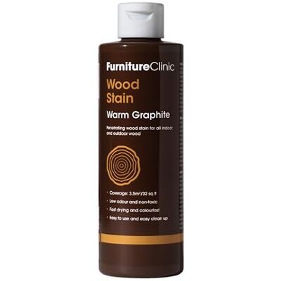 Furniture Clinic Tinte para madera (grafito calido) – Tinte de secado rápido, muy concentrado, fácil de aplicar para maderas de interior y exterior – 250 ml Furniture Clinic Tinte para madera (grafito calido) – Tinte de secado rápido, muy concentrado, fácil de aplicar para maderas de interior y exterior – 250 ml