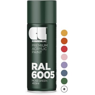 COSMOS LAC Spray Premium Acrylic Brillante 400 Ml ( 6005 Verde musgo) COSMOS LAC Spray Premium Acrylic Brillante 400 Ml ( 6005 Verde musgo)