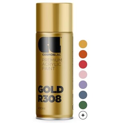 COSMOS LAC Spray Premium Acrylic Brillante R308 Oro 400 Ml COSMOS LAC Spray Premium Acrylic Brillante R308 Oro 400 Ml