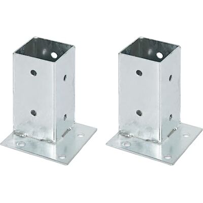 Alberts GAH- 211714 Juego de 2 casquillos atornillables para fijación en esquinas, galvanizados en caliente, 71 x 71 mm Alberts GAH- 211714 Juego de 2 casquillos atornillables para fijación en esquinas, galvanizados en caliente, 71 x 71 mm