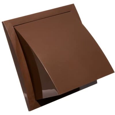 EUROPLAST Ø 125mm Rejilla de Ventilación con Protección contra Lluvia y Viento y Válvula de Retención Plástico ABS Marrón EUROPLAST Ø 125mm Rejilla de Ventilación con Protección contra Lluvia y Viento y Válvula de Retención Plástico ABS Marrón