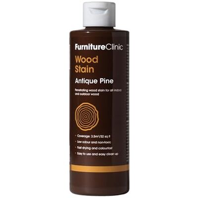 Furniture Clinic Tinte para madera (pino antiguo) Secado rápido, altamente concentrado y fácil de aplicar Tinte para toda la madera de interior y exterior 250 ml Furniture Clinic Tinte para madera (pino antiguo) Secado rápido, altamente concentrado y fácil de aplicar Tinte para toda la madera de interior y exterior 250 ml